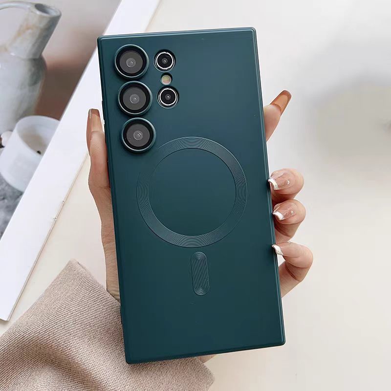 Матовая магнитная беспроводная зарядная крышка для устройств Galaxy с защитой объектива камеры из TPU