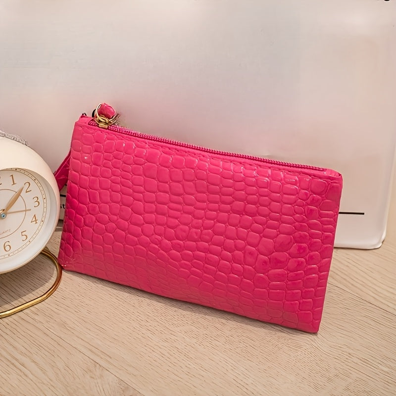 Red Minimalist Ladies' Handbag with Zipper Closure, Polyester Lining, Shoulder Strap