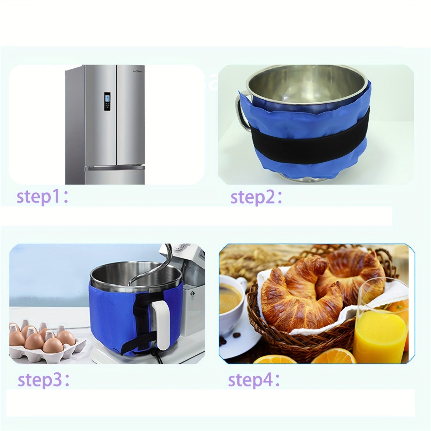 Ko'k muz paketi uchun stend mikser sovutish gel sumkasi kichik oshxona texnikasi aksessuari