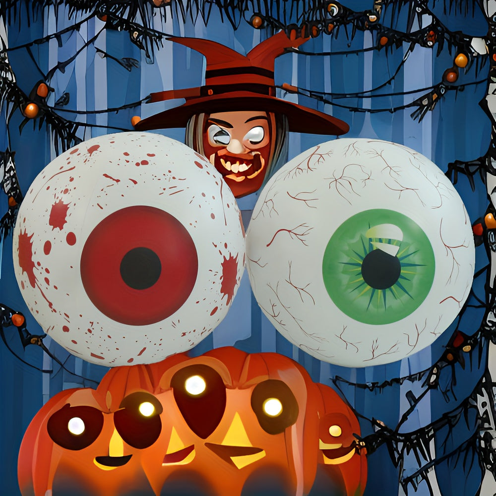 Halloween uchun Shishiriladigan Demon Ko'z Dekoratsiyasi - Katta PVC Ko'z (40.64sm) Qo'rqinchli O'rmon va Bog' Partylar uchun