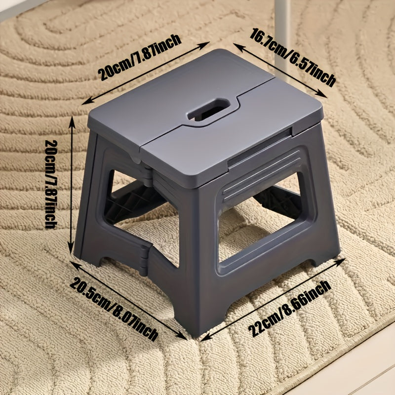 Square Plastic Folding Stool Adjustable Slip-Resistant Portable for Travel and Fishing
