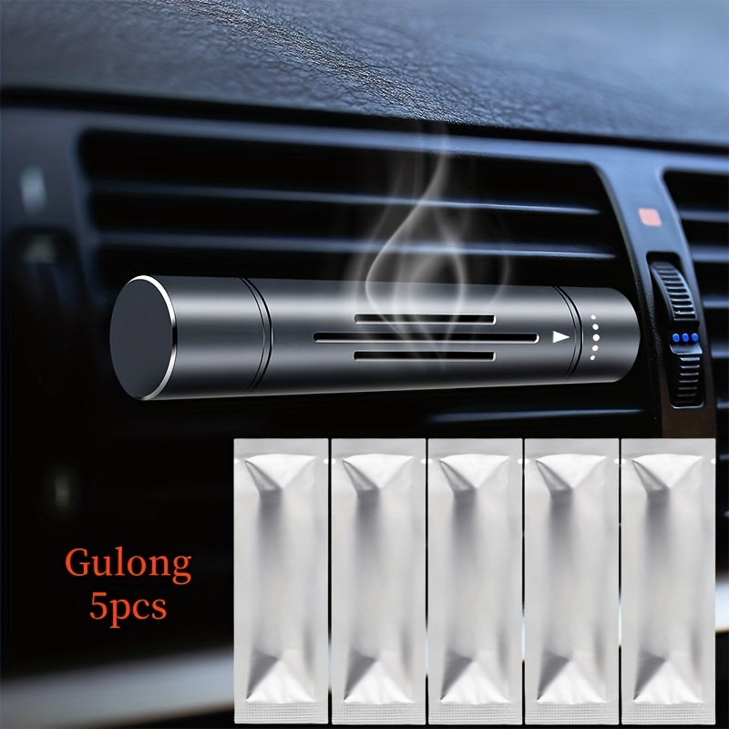 Car Air Freshener Set 6pcs Alloy Vent Clip Fragrance Refills for Car Interior