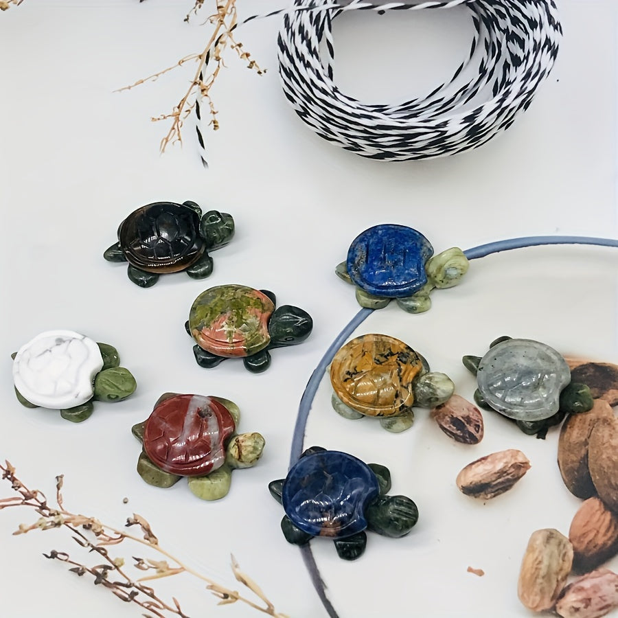 Натуральная кристальная фигурка черепахи для домашнего декора, украшение для аквариума