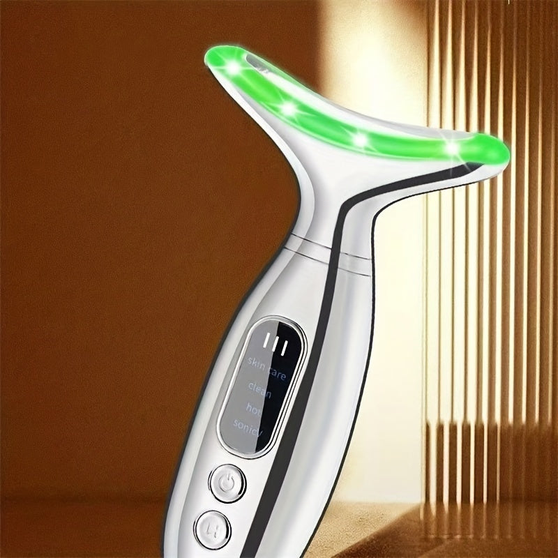 Rechargeable Facial and Neck Massager with Heat and 4 Modes