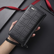 Мужской черный кошелек из искусственной кожи с большой вместимостью, держатель для нескольких карт и дизайном с буквами