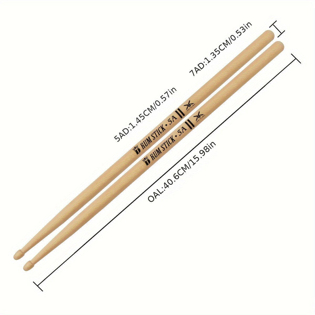 Maple 5A Drumsticks for Electronic and Acoustic Drums Pair