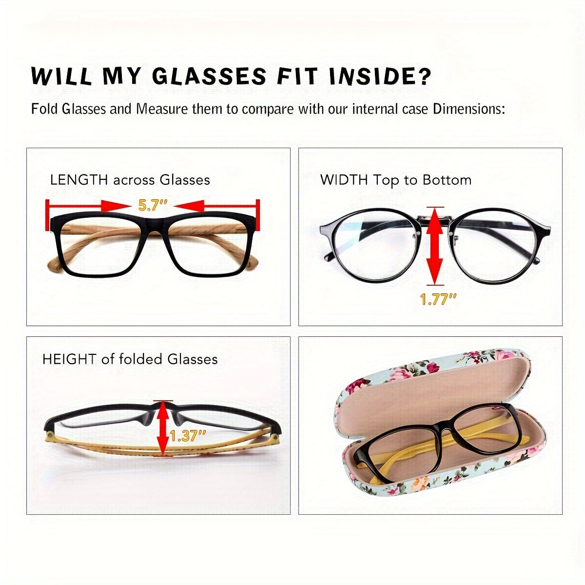 Ayollar uchun ikki zamonaviy gullar naqshidagi ko'zoynak qutilari, mustahkam, engil bo'lishi va ko'zoynaklaringizni chiroyli tarzda himoya qilish uchun mo'ljallangan. O'qish ko'zoynaklari, modali ko'zoynaklar va boshqalar uchun mos.