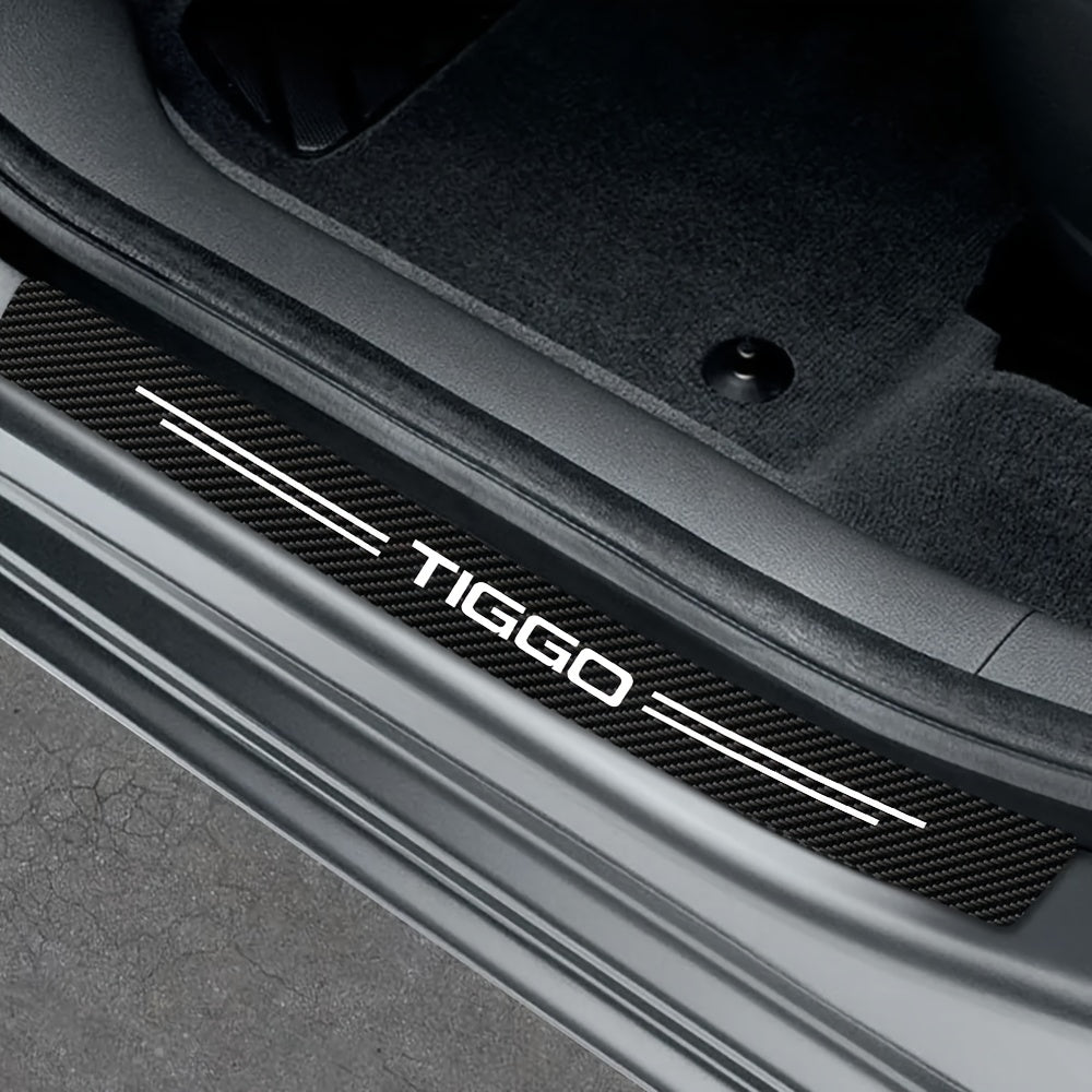 Car Car Door Sill Carbon Fiber Sticker Side Anti Scratch Tape Set