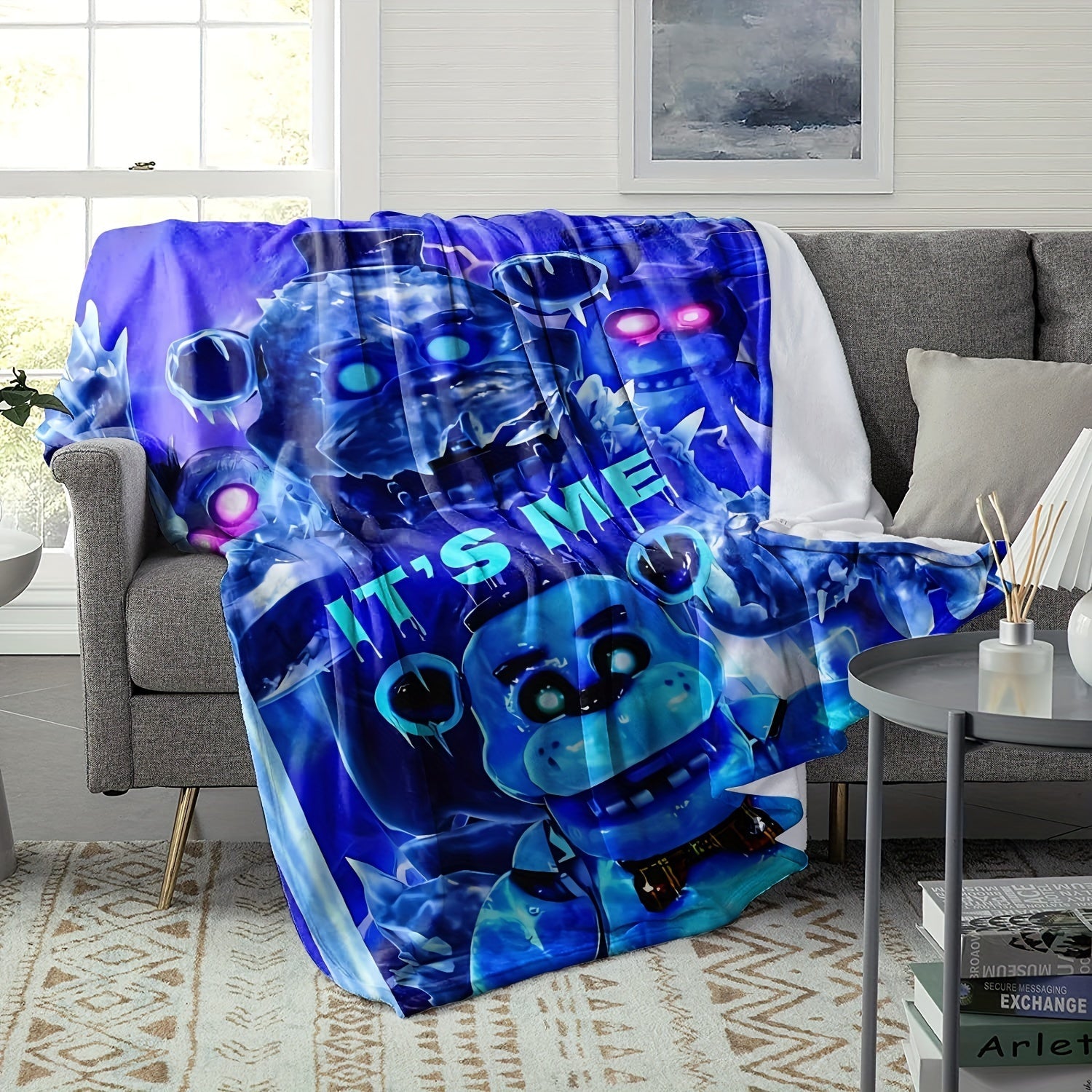 Manta de felpa oversize verde para sofá, cama, camping, para todas las estaciones, hipoalergénica