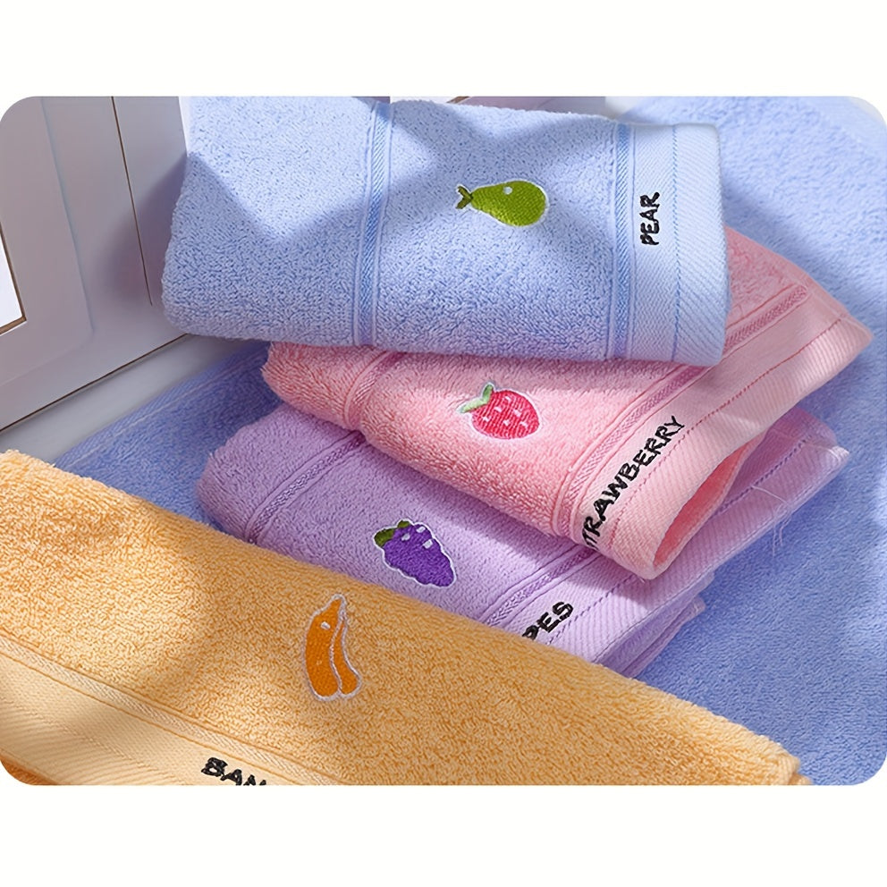 4-Pack Fruit Embroidered Hand Towels Super Soft Knit 400gsm for Daily Use