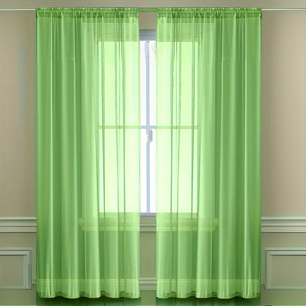 Contemporary Sheer Window Curtain for Bedroom, Gauze Panel, Cordless, Machine Washable
