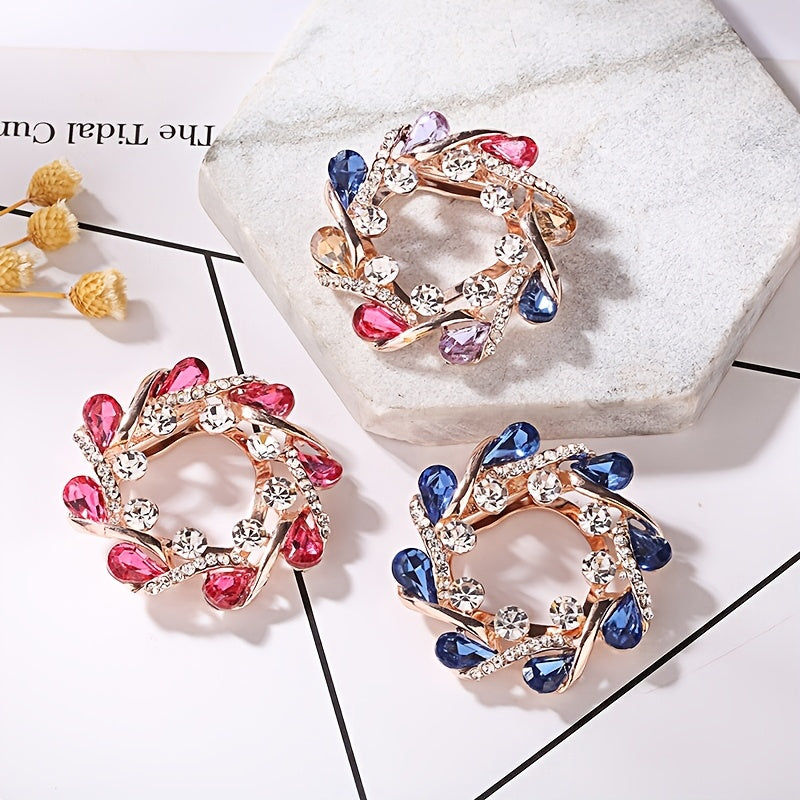 Women's Rhinestone Scarf Clips Safety Pin Fashion Accessory Gift