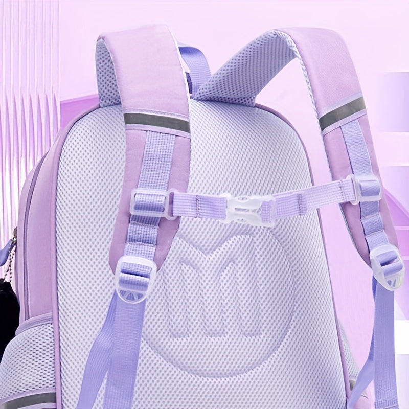 Kawaii Kuromi School Backpack Water-Resistant Oxford Fabric Multicolor Lightweight Organizer