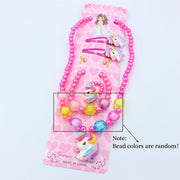 Unicorn Beaded Jewelry Kit for Kids Animal-Themed Necklace Bracelet Ring Hair Clips