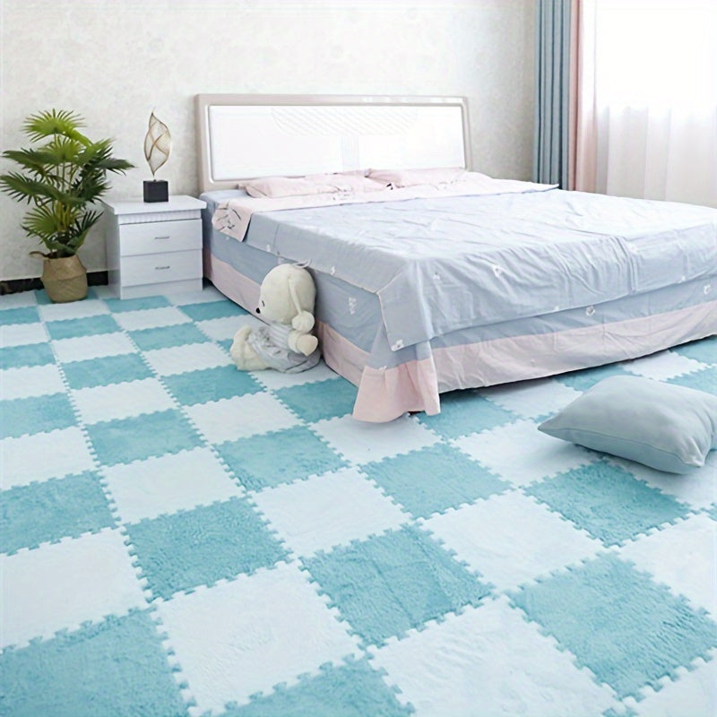 Spliced Carpet Rug for Living Room Bedroom Washable Dirt Resistant Large Area Mat