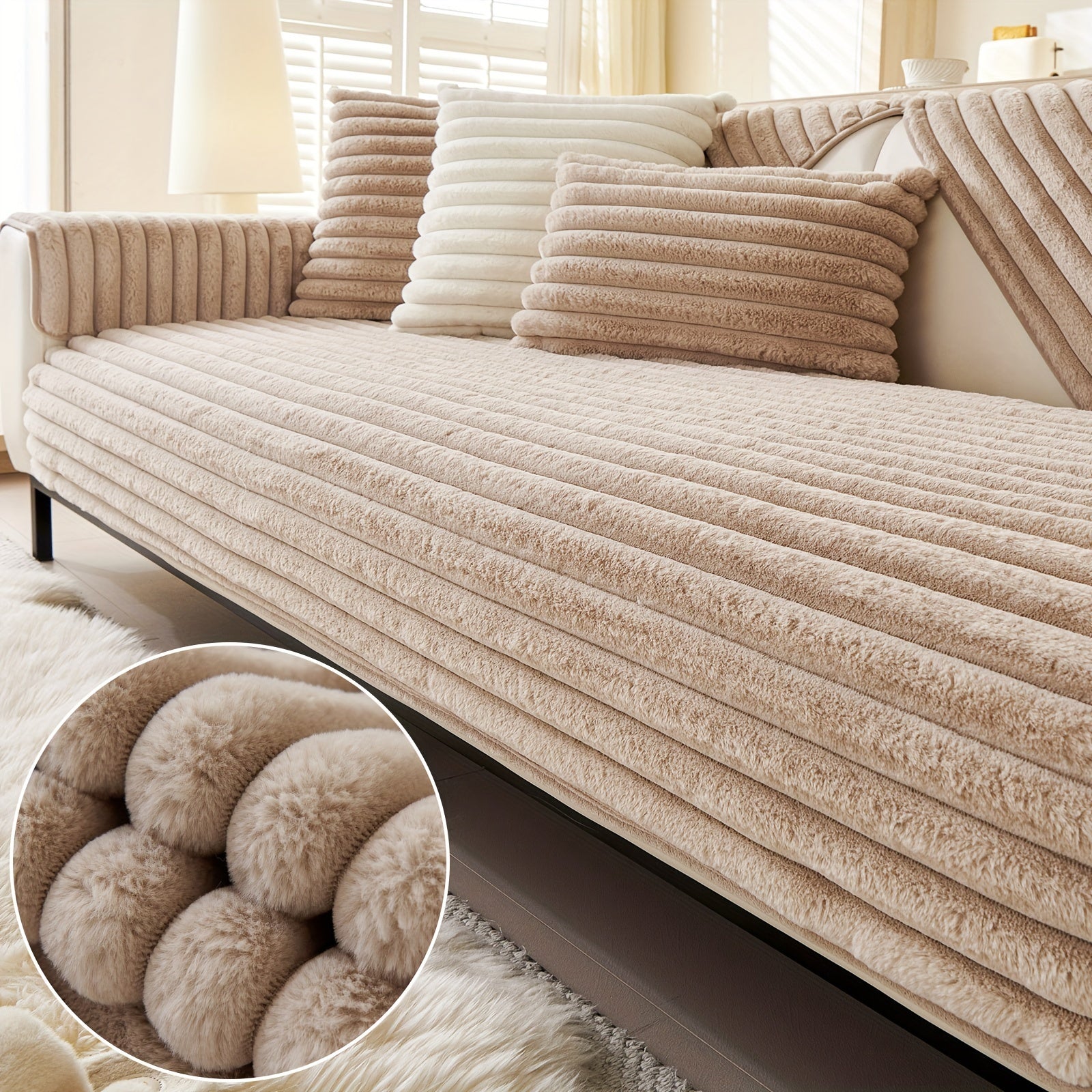 Современная плюшевая накидка на диван с искусственной кроличьей шерстью для всех диванов и защиты домашних животных