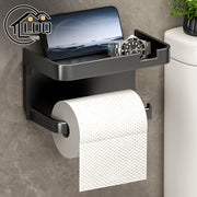 Самоклеящийся держатель для туалетной бумаги с ящиком для хранения бумаги и телефона.