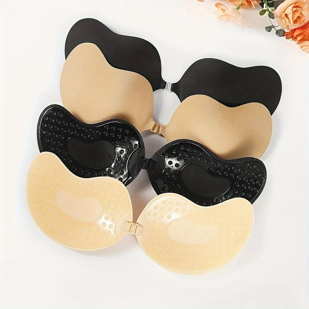 Self-Adhesive Strapless Push-Up Bra and Nipple Covers for Women