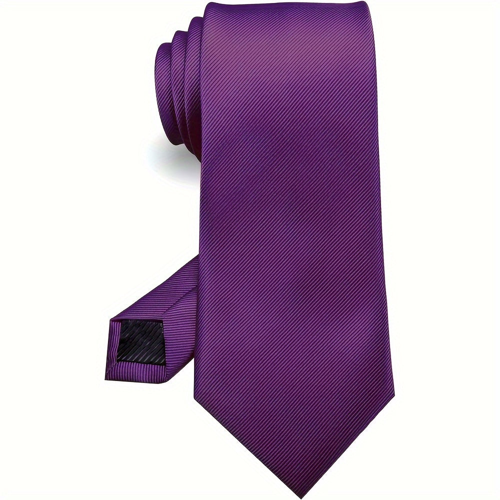 Men's Solid Color Silk Tie for Business Formal Attire