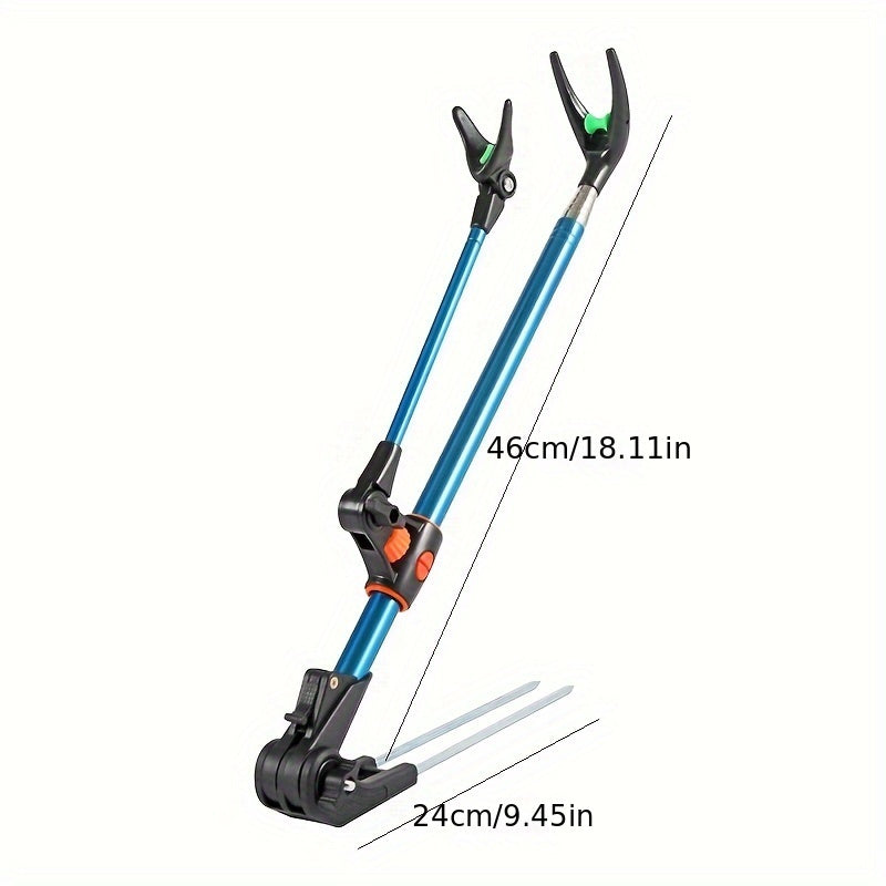 Adjustable Stainless Steel Fishing Rod Holder with Ground Spike Red or Blue