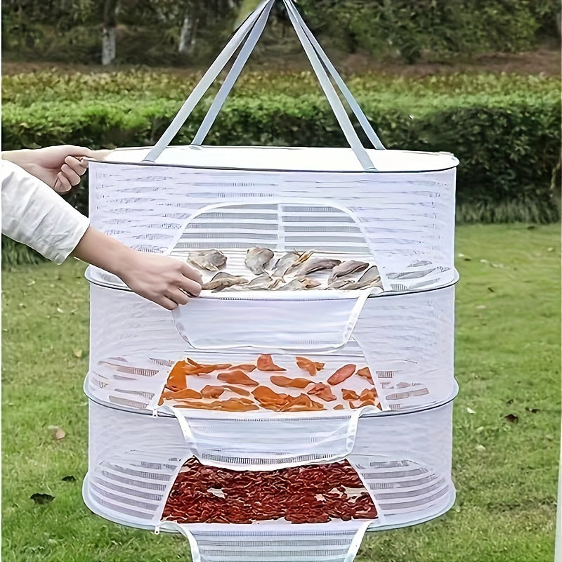 Foldable Mesh Drying Rack for Fish, Shrimp, Produce, Herbs, 1-3 Layers