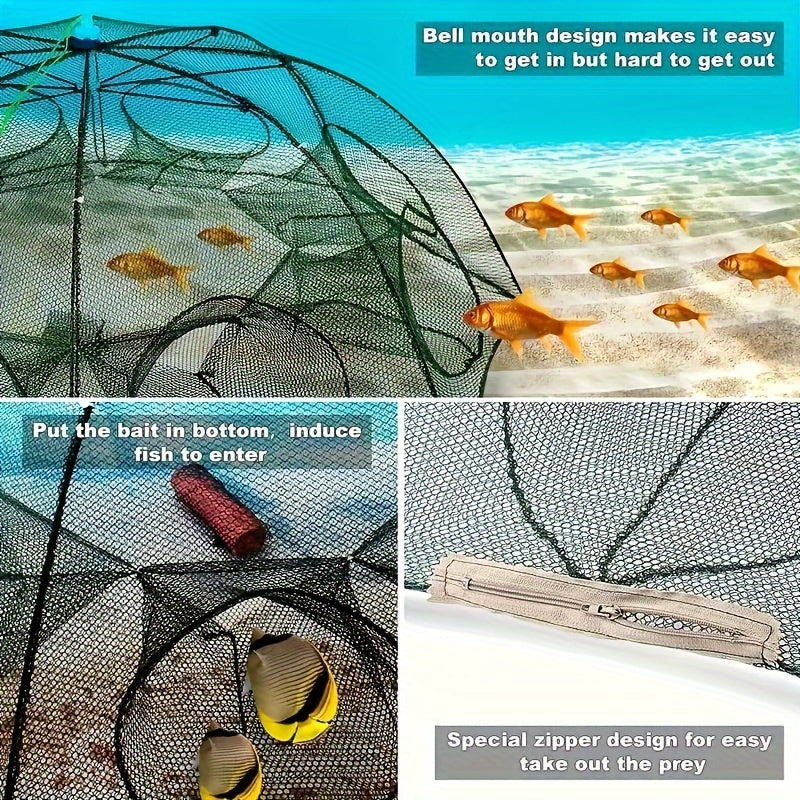 Portable Green Nylon Fishing Net Trap for Shrimp Crab and Fish