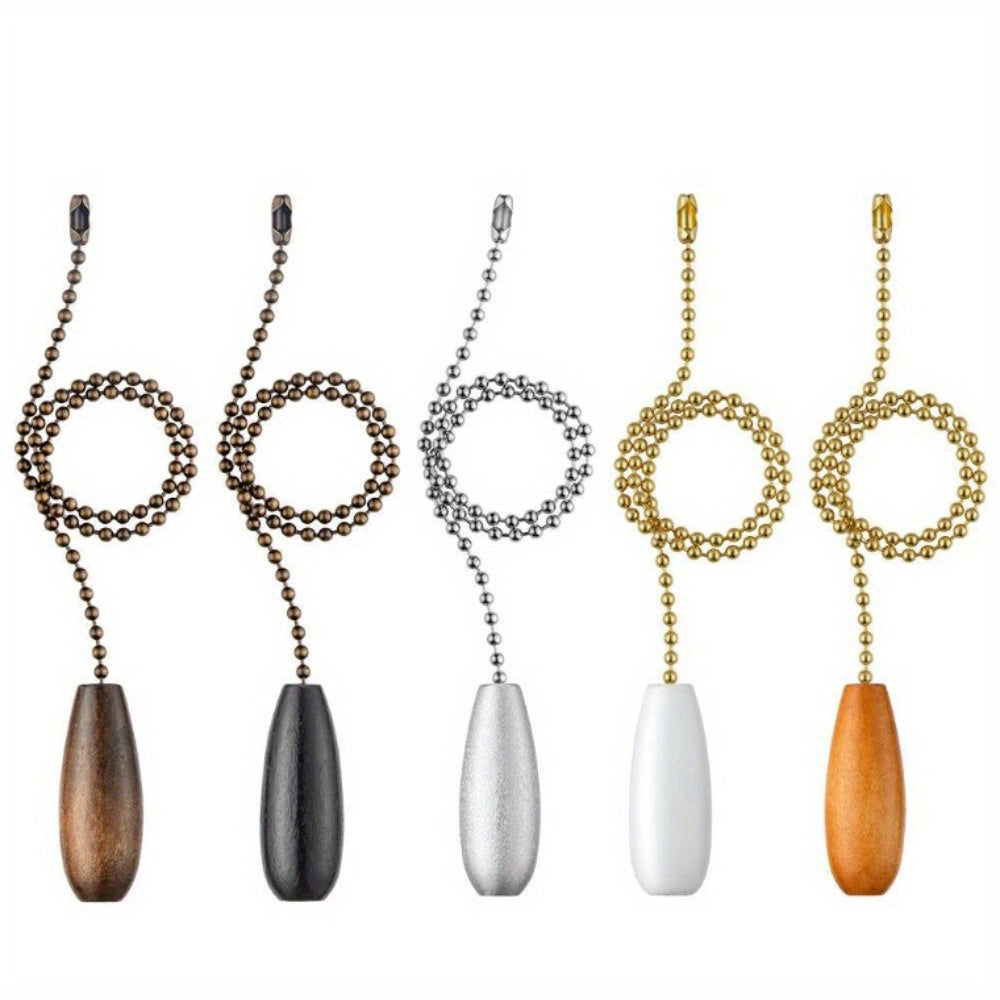 Set of 5 Wooden Ceiling Fan Pull Chain Extenders for Light and Fan