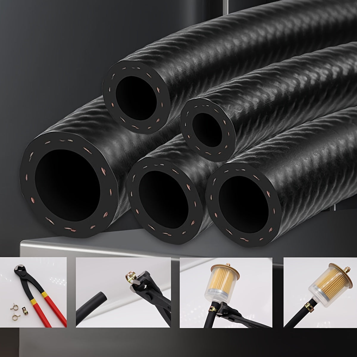 Synthetic Rubber Fuel Line Hose Push-On for Small Engines Durable Car Parts