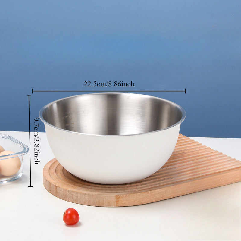 Cuenco de cocina de acero inoxidable 304 para ensaladas, lavado de arroz y horneado con cesta de drenaje