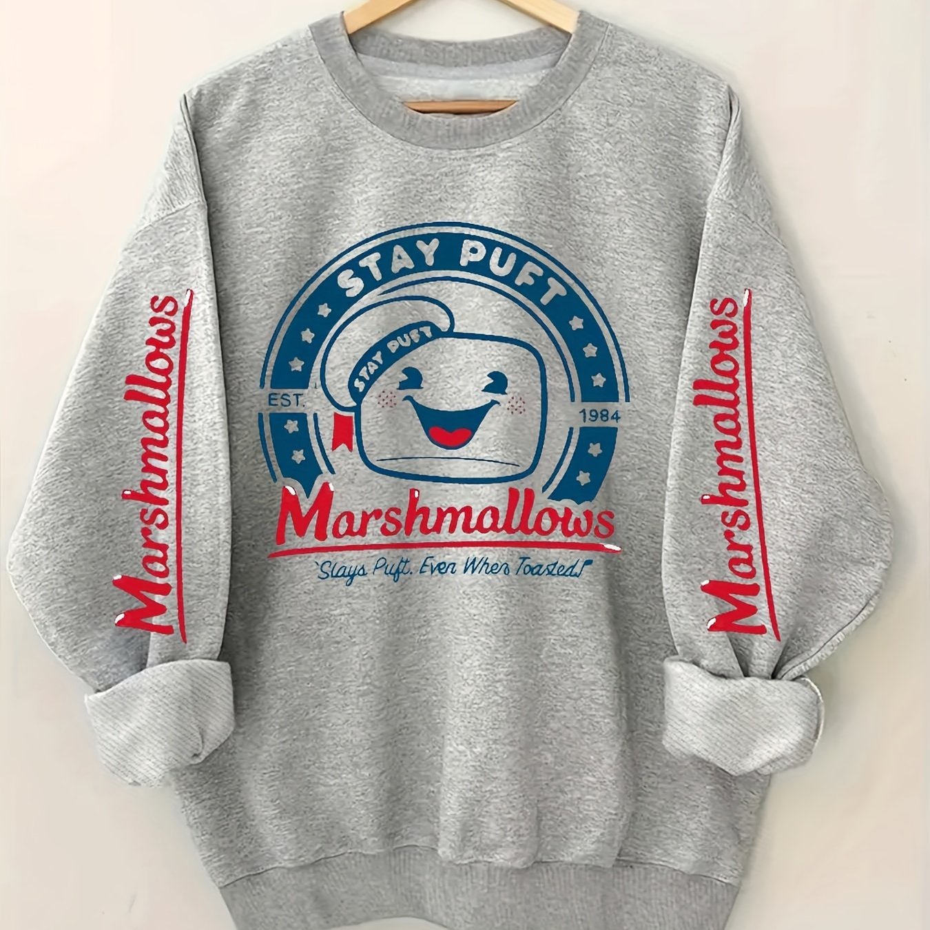 Sudadera de manga larga con cuello redondo y estampado gráfico para mujer talla grande, ropa de otoño e invierno