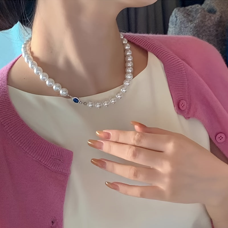 Collar de perlas de agua dulce para mujeres, joyería elegante para bodas y celebraciones