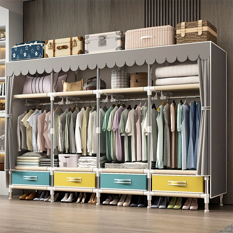 Современный стальной шкаф с 3 ящиками и вешалками для общежитий и аренды