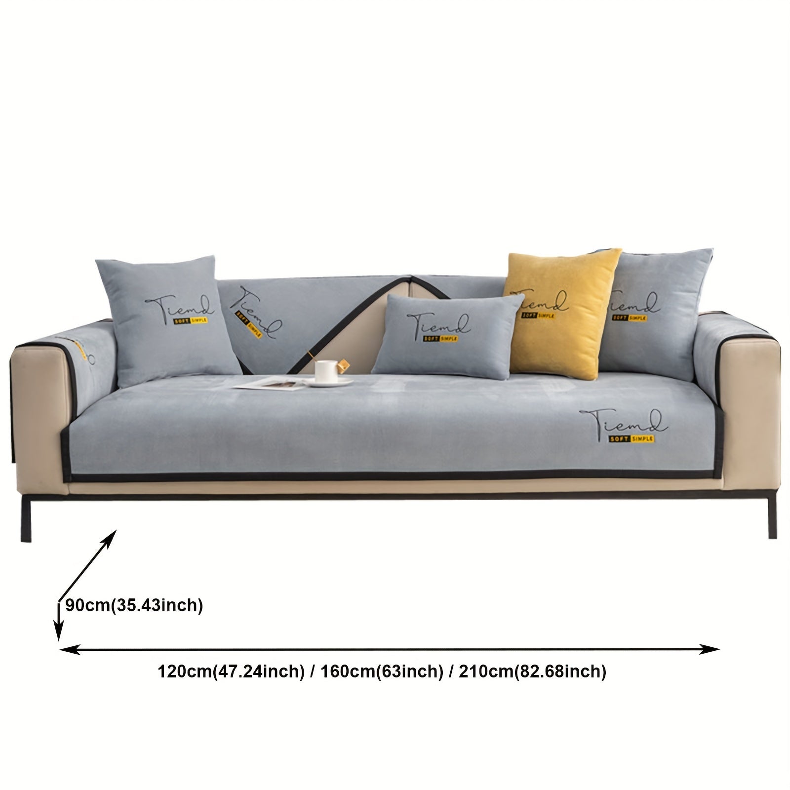 Chenille Couch Cover Non-Slip Sofa Protector for Living Room Bedroom Office