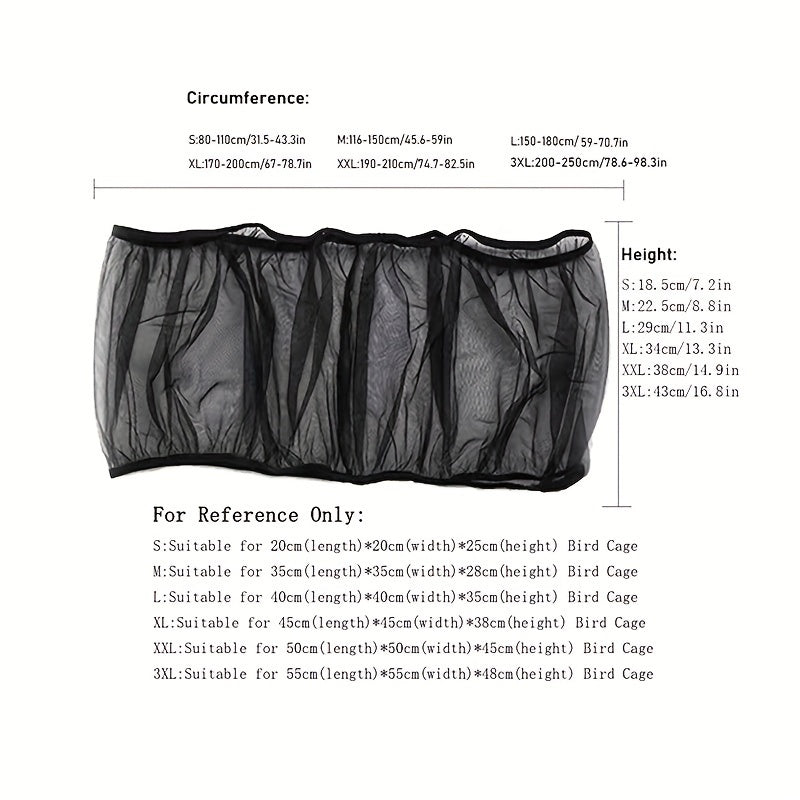 Stretchable Bird Cage Seed Catcher Mesh Skirt Prevents Mess for Parrots