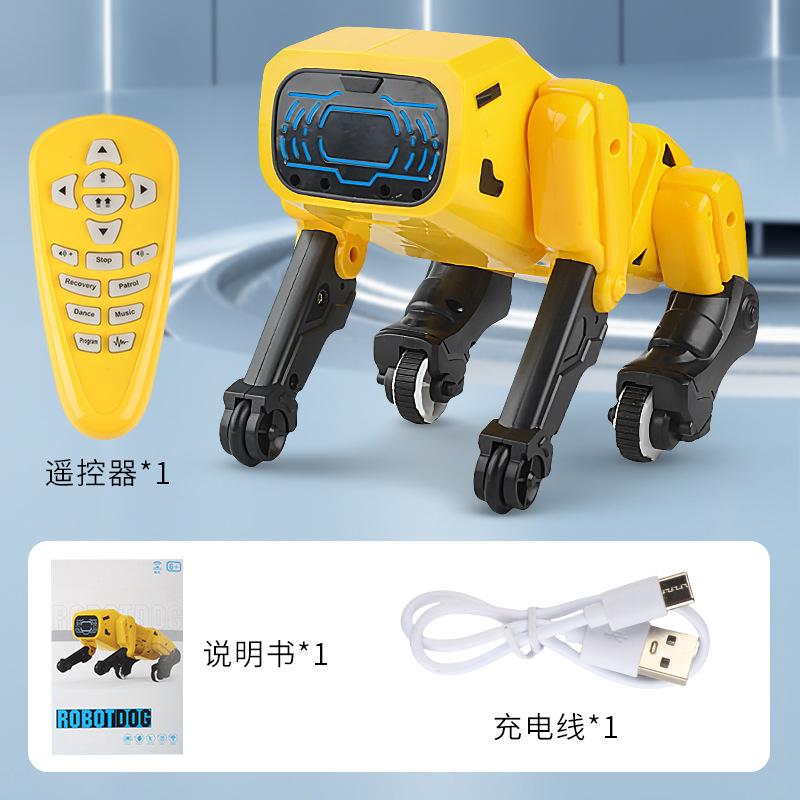 Juguete electrónico interactivo para perros con control remoto de detección de gestos amarillo