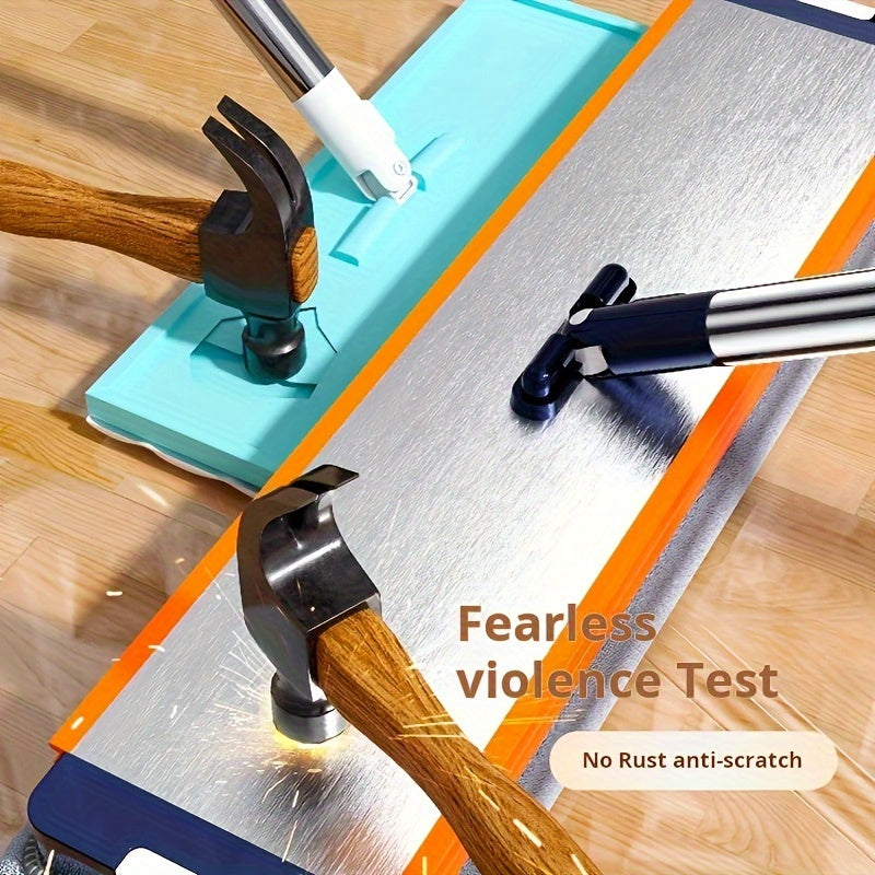 Yassi siqish mop va qopqoq to'plami, o'z-o'zini tozalash tizimi va metall ramkali