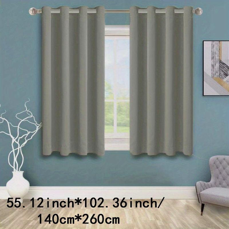Blackout Curtain 1 Panel Solid Black Insulated Room Darkening for Bedroom Living Room