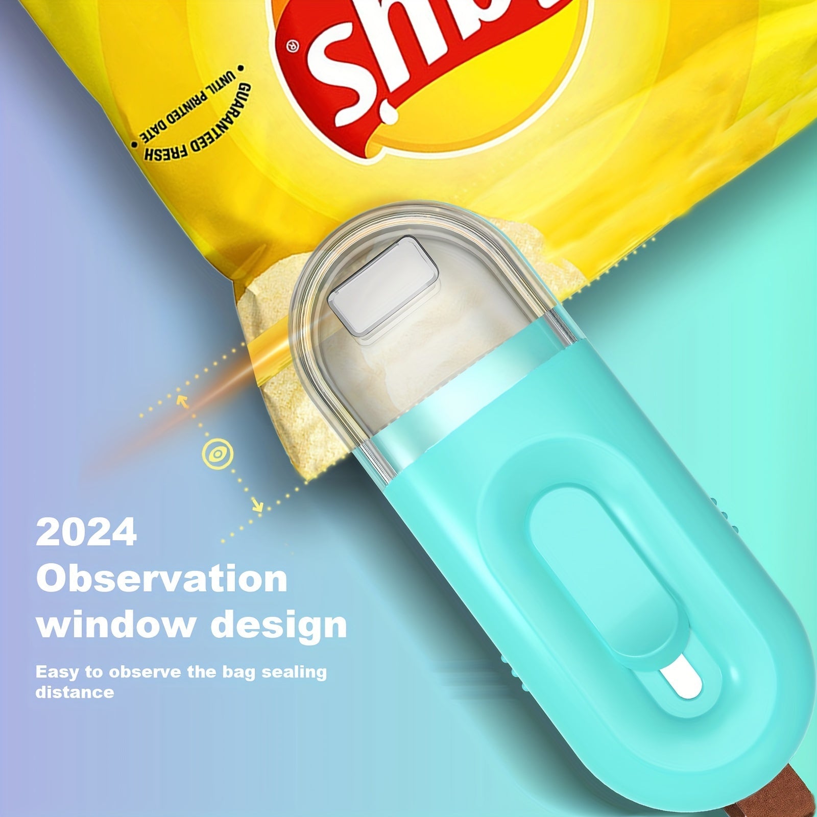 One piece Mini Vacuum Sealer with Heat Sealer and Cutter - qulay ikki birlikda portativ qurilma bo'lib, plastmassa saqlash paketlarini yopish va oziq-ovqat, yengil ovqatlar hamda pechenelarni yangi saqlash uchun ideal. Sevimli yengil ovqatlaringiz va