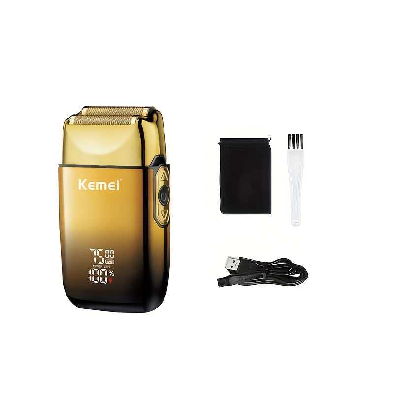 Электробритва для мужчин, перезаряжаемая через USB, водонепроницаемый триммер для бороды, комплект