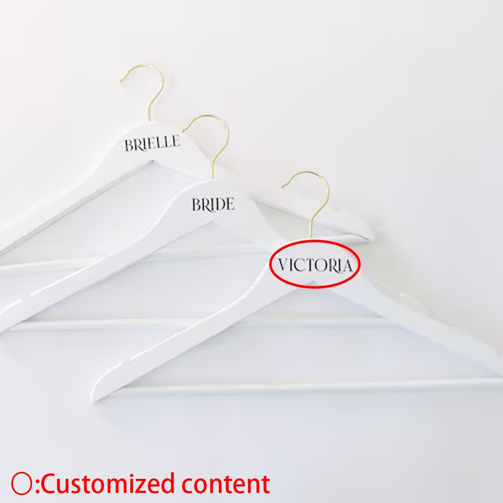Personalized Wooden Hanger for Women Bridesmaid Dress White Wedding Accessory