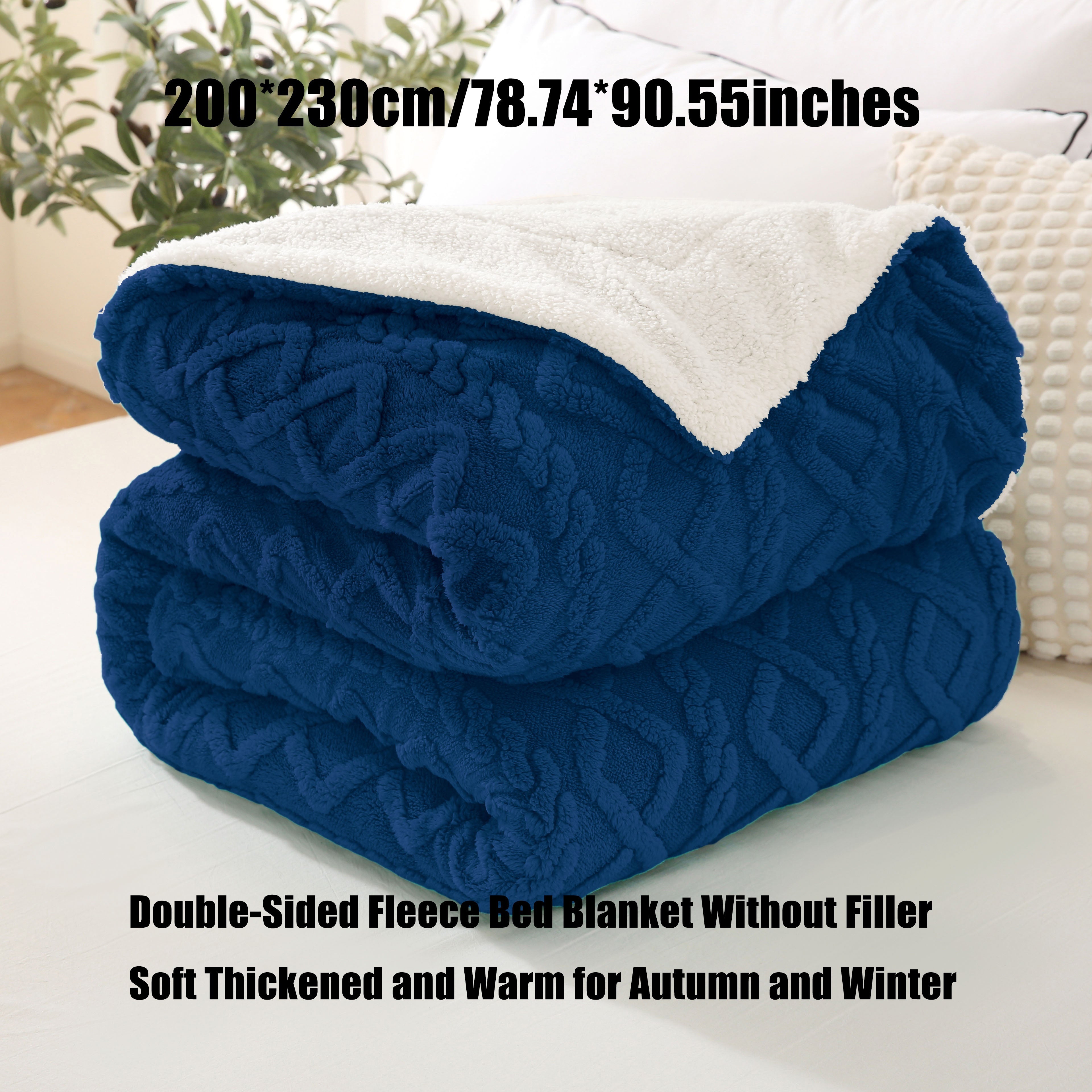 Double-Layer Ultra-Soft Blanket with Wave Pattern for All-Season Comfort