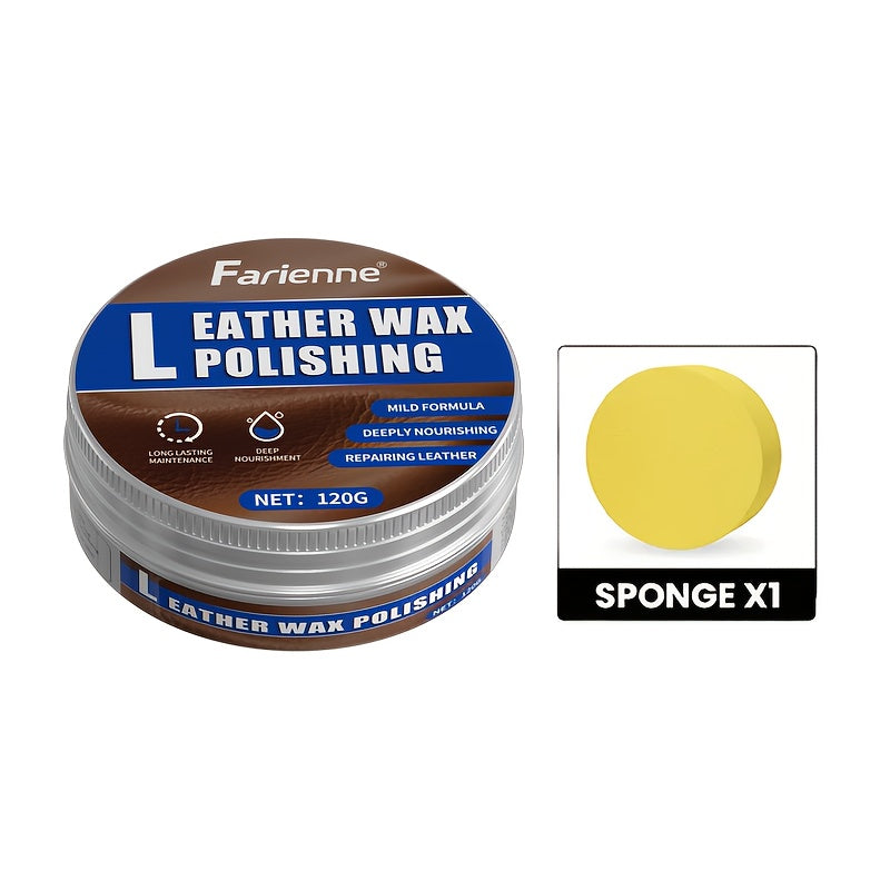 Бальзам для ухода за кожей для автомобильных сидений, диванов, сумок, восстановление цвета 120 г