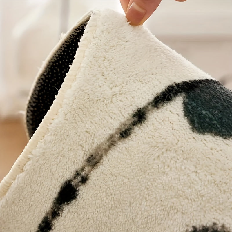 Водонепроницаемый коврик WhimsyCat Cartoon Cat - 1 шт., изготовлен из полиэфирного волокна с резиновой основой, нескользящий, можно стирать в стиральной машине, уникальная нестандартная форма для использования в спальне