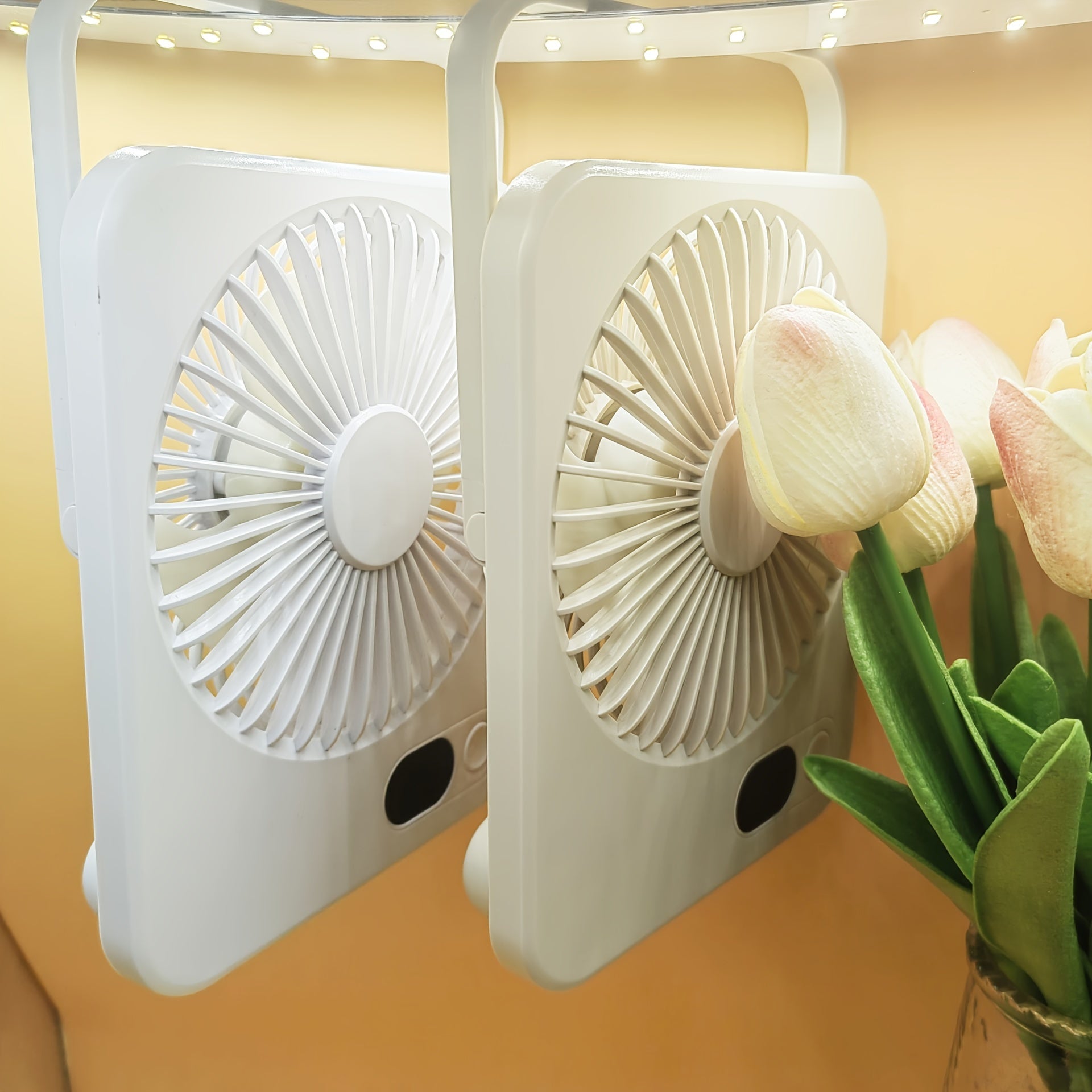 Portable USB Desktop Fan for Women Slim Rechargeable Personal Cooling Fan