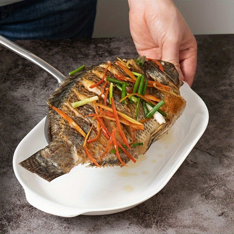 Stainless Steel Fish Frying Shovel Pancake Flipper Steak Cooking Utensil