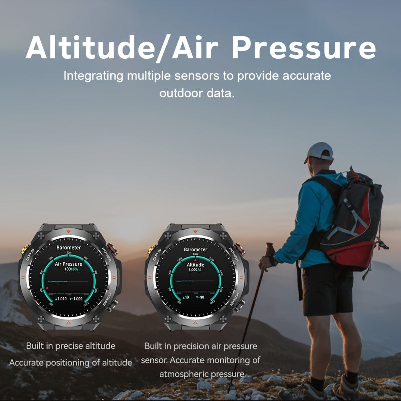 1.46" HD ekranli sport aqlli soati, IPX8/1ATM, 650mAh batareya, 100+ sport rejimlari, simsiz qo'ng'iroq/javob, sport joylashuvi, Android/iPhone bilan mos keladi. Erkaklar uchun mukammal sovg'a.