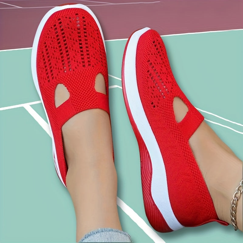 Ayollar uchun nafas oluvchi tarmoqli slip-on sport poyabzali, kundalik yurish uchun, turli ranglarda