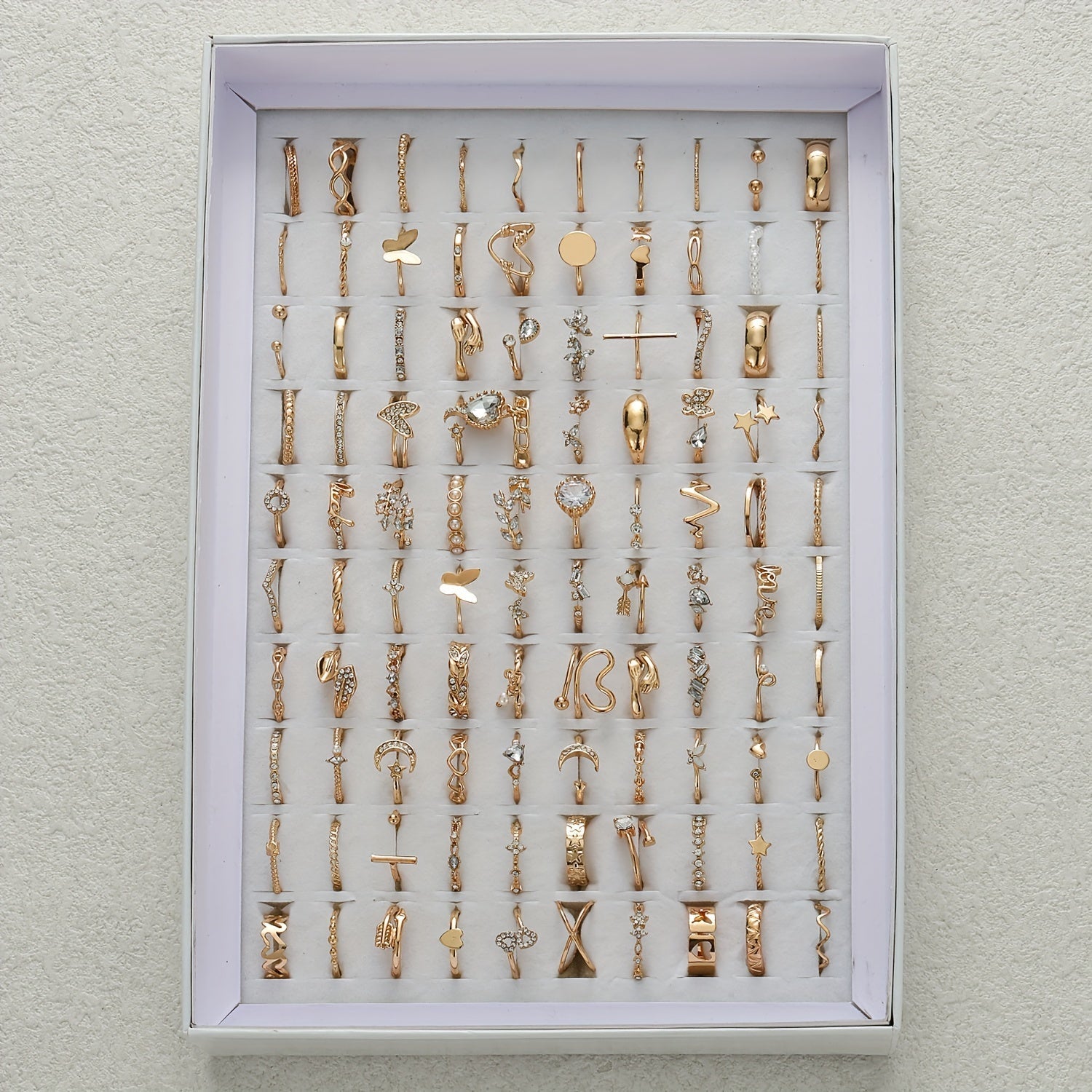 40-Piece Gold Tone Ring Set for Women Stylish Versatile Trendy for Everyday Wear