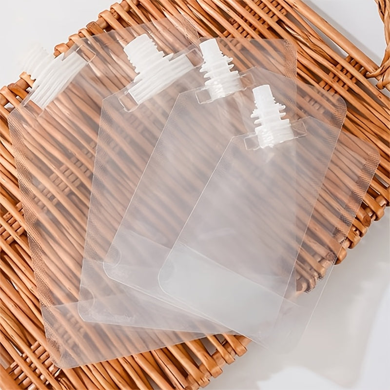 50pcs Disposable Beverage Bags for Milk Tea Juice with Self-Standing Suction Mouth