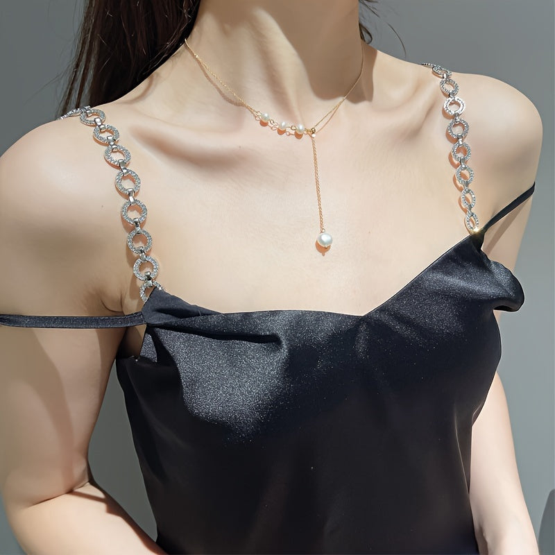 Correas de sujetador con patrón geométrico de metal ajustables para ropa interior y vestidos